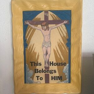 Religious Wall Art with Yellow Frame